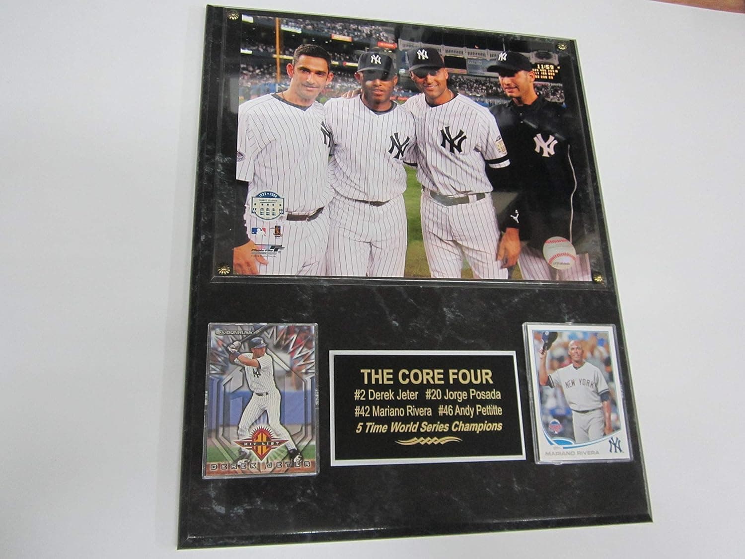 Derek Jeter Andy Pettitte Mariano Rivera Jorge Posada Yankees 2 Card Collector Plaque #1 w/ 8x10 Photo CORE Four