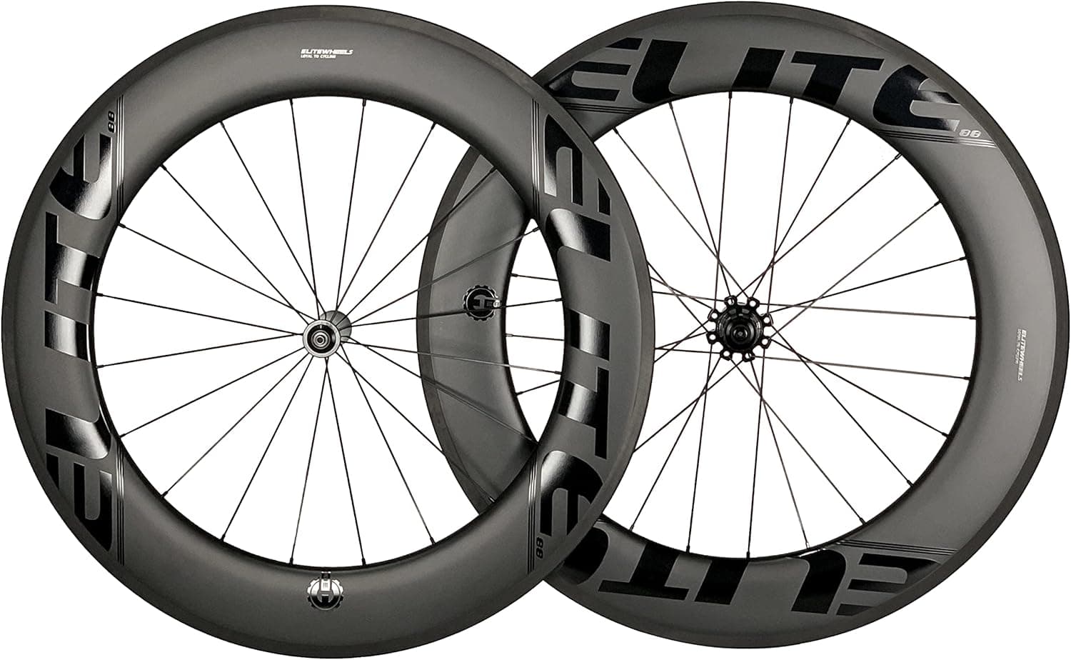 ELITEWHEELS Road Bike Carbon Wheels 700c Clincher 38/50/60/88mm Carbon Wheelset Tubeless Ready Cycling Wheel U Shape