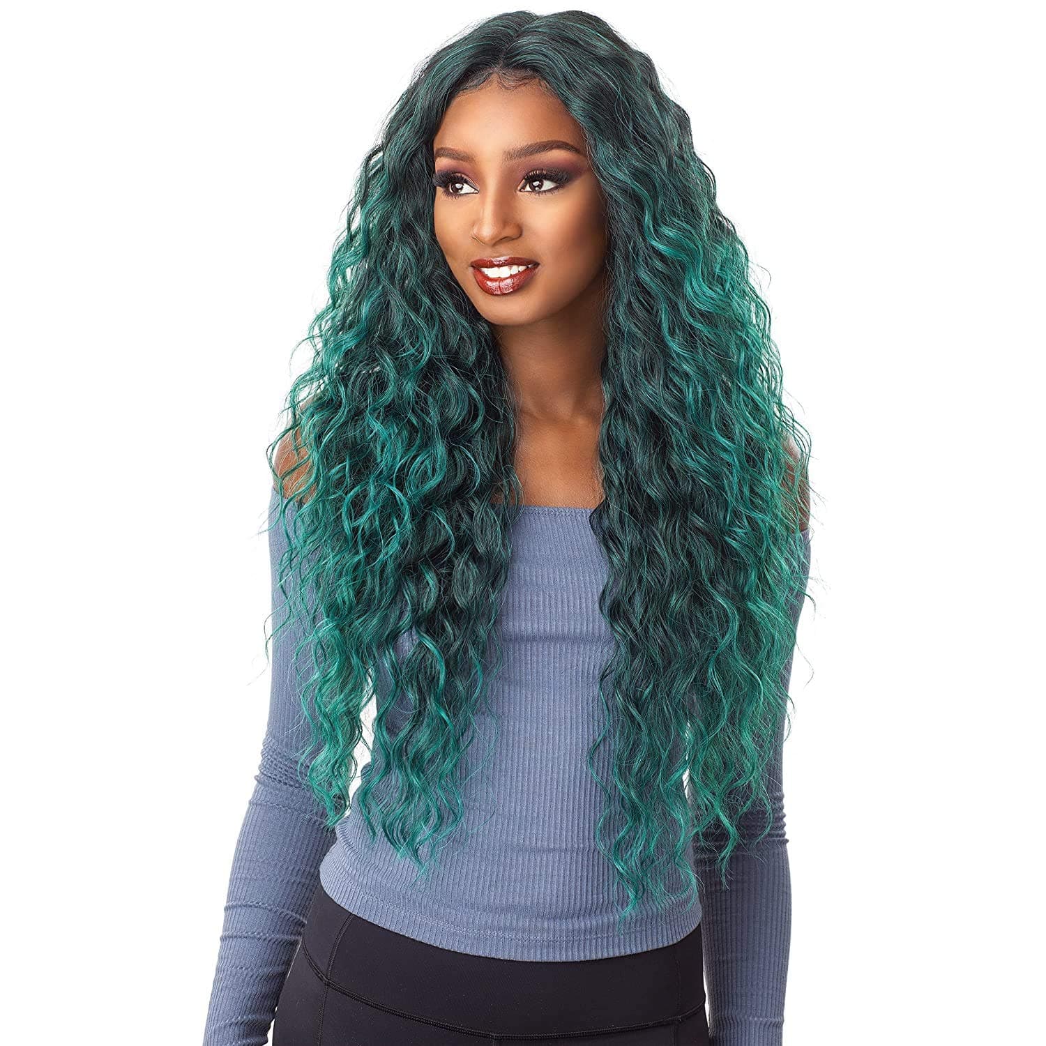 Sensationnel lace front wig - lace front edge anya center part