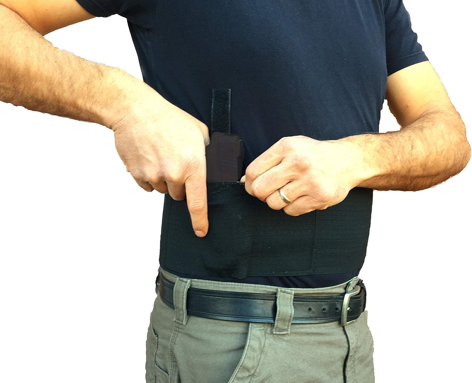 AlphaHolster Belly Band Hand Gun Holster - Abdomen Holster - Cross Draw - Any Gun - Any Clothing - Right or Left Hand - Men or Woman
