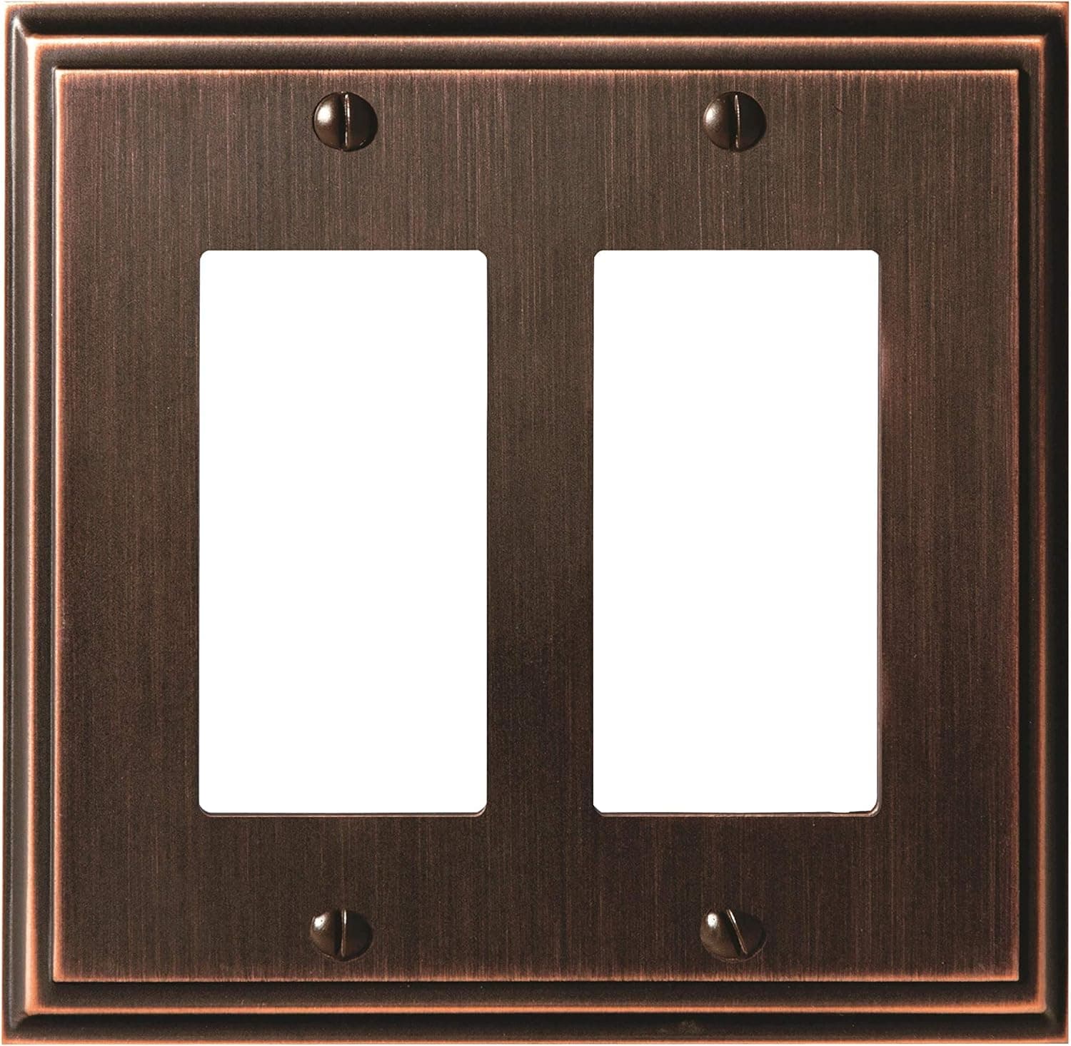 Amerock | Wall Plate | Oil Rubbed Bronze | 2 Rocker Switch Plate Cover | Mulholland | 1 Pack | Decora Wall Plate | Light Switch Cover