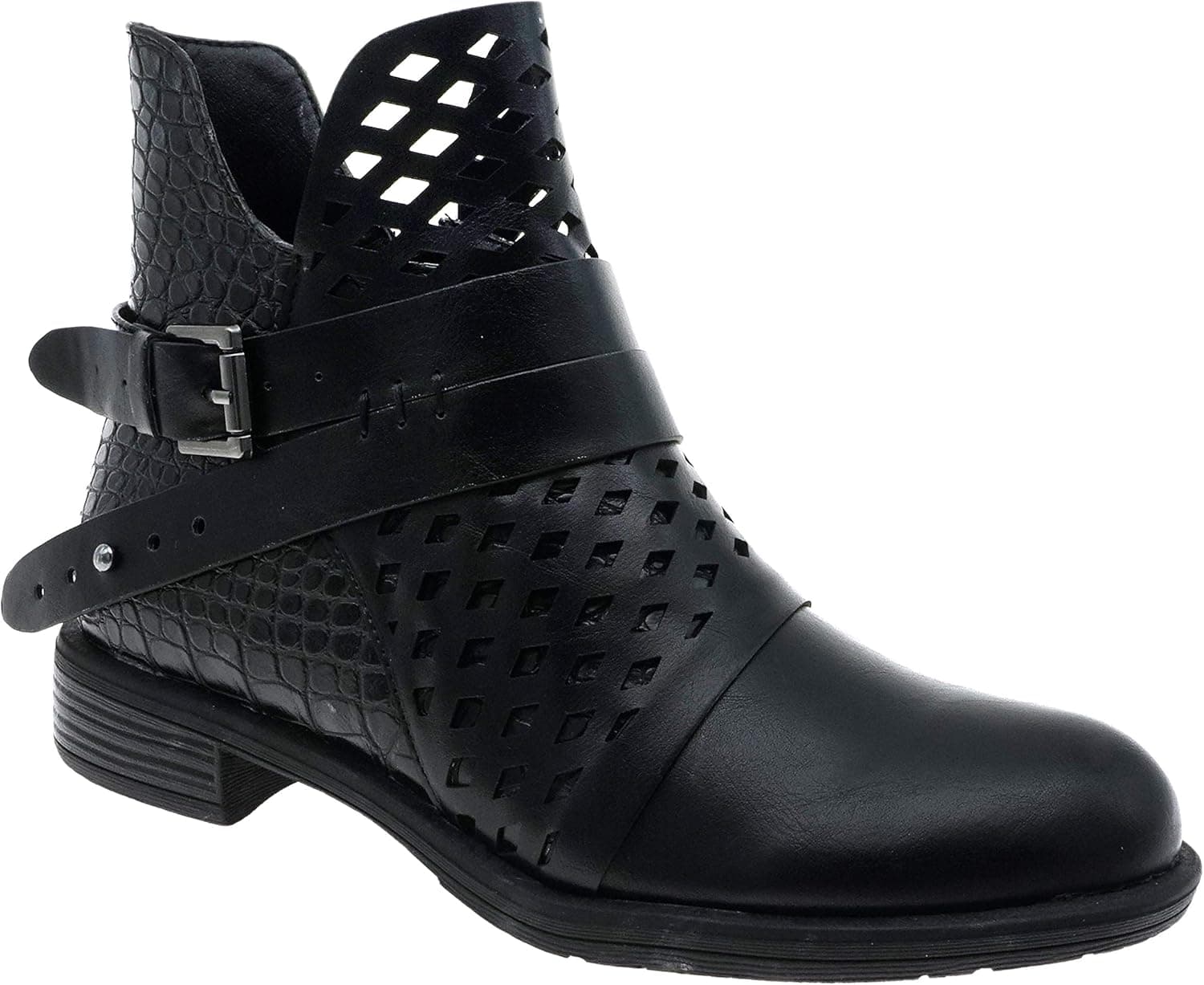 MVE Shoes Women's Pierre Dumas Faux Leather Winter Low Heel Ankle Booties