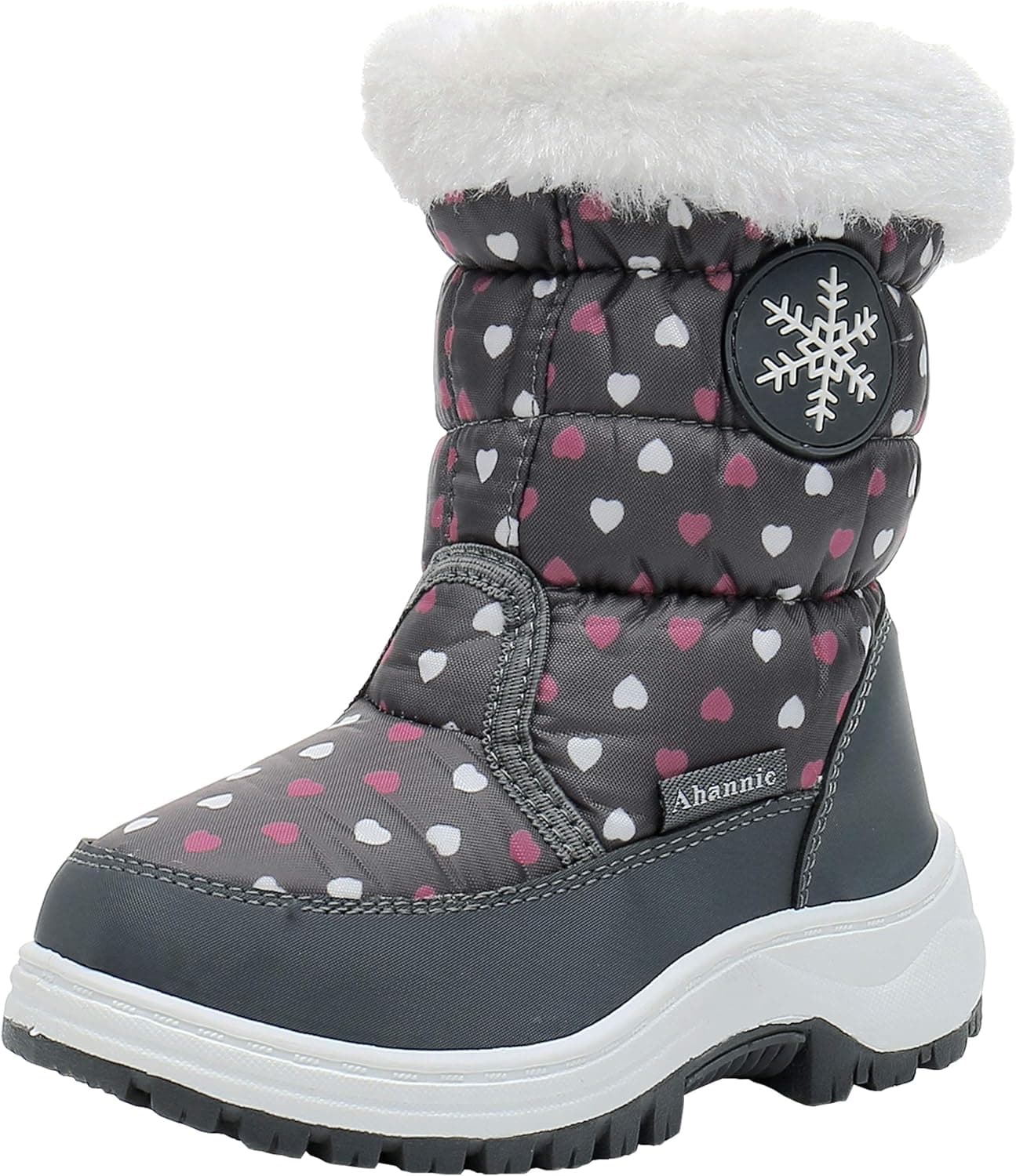 Ahannie Toddler Boys Girls Warm Snow Boots, Kid Outdoor Insulated Winter Boots
