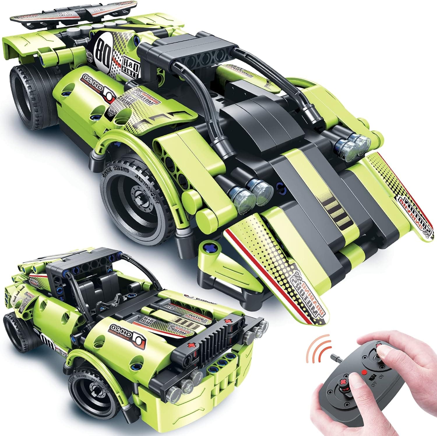 Remote Control Car Building Toy Set 2 Model Cars Kit to Build. Birthday Gift for Boys Ages 7 8 9 10 11 12 Years Old Cool Engineering STEM Project Idea for Kids