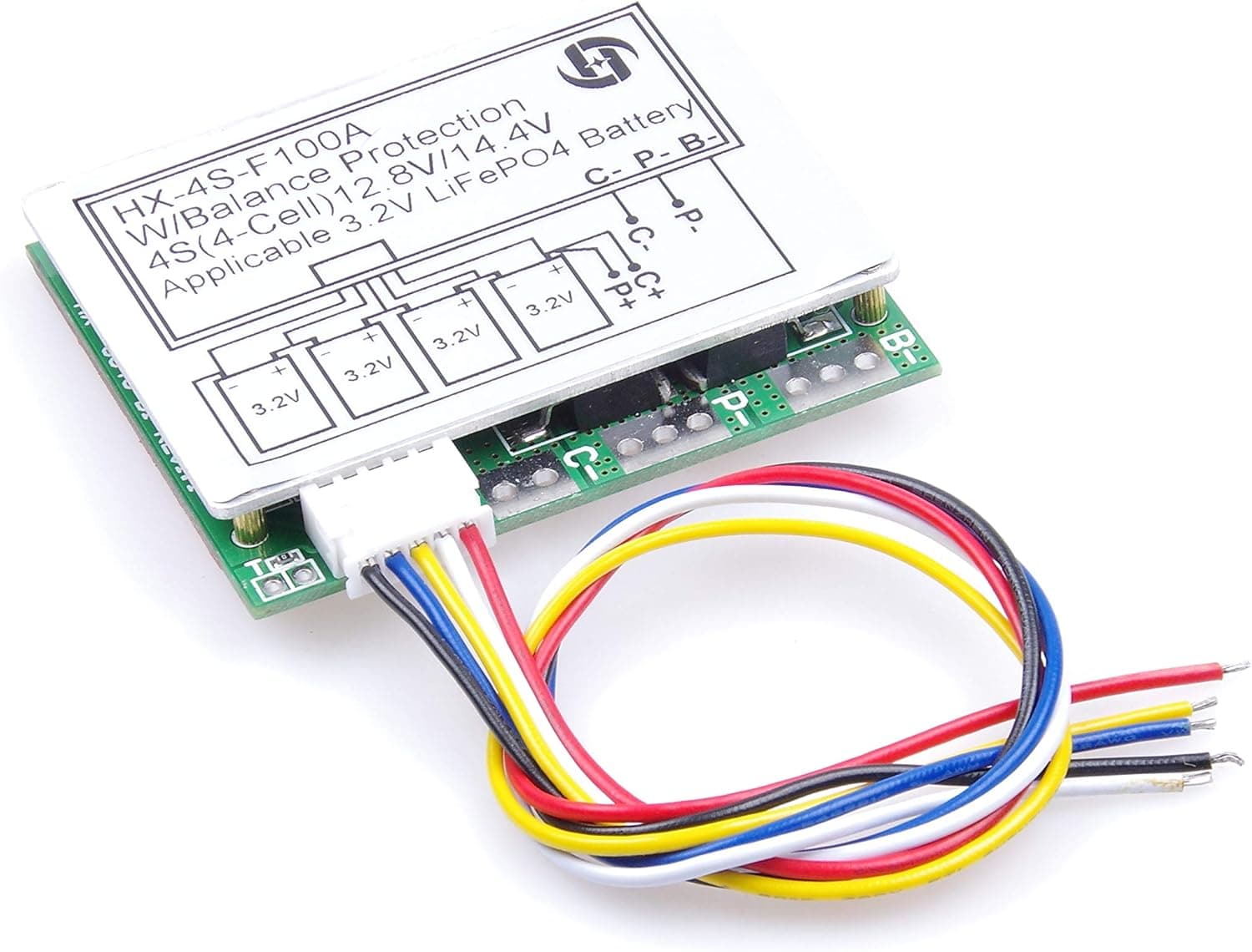 KNACRO 100A 4S 3.2V Lithium Iron Phosphate Battery Protection Board 12.8V 14.4V with Balance Over-Current Over-Charge Over-Discharge Short-Circuit Protection BMS Protection PCB Board