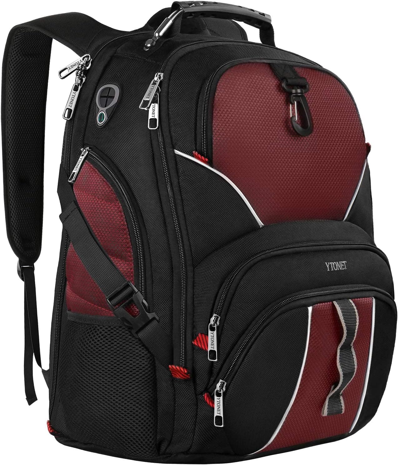 17 inch Laptop Backpack,Large Travel Backpacks with USB Charger Port for Men Women,Smart Scan Computer Bag w/ Bottle Umbrella Organizer,Water Resistant Business Bag fit 15 15.6 in Notebook- Red