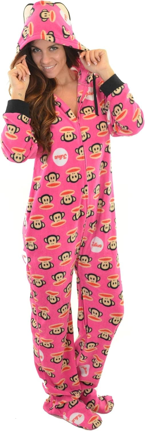 Paul Frank Women's Tall Sparkle Ice Julius Hoodie Footie Jumpsuit