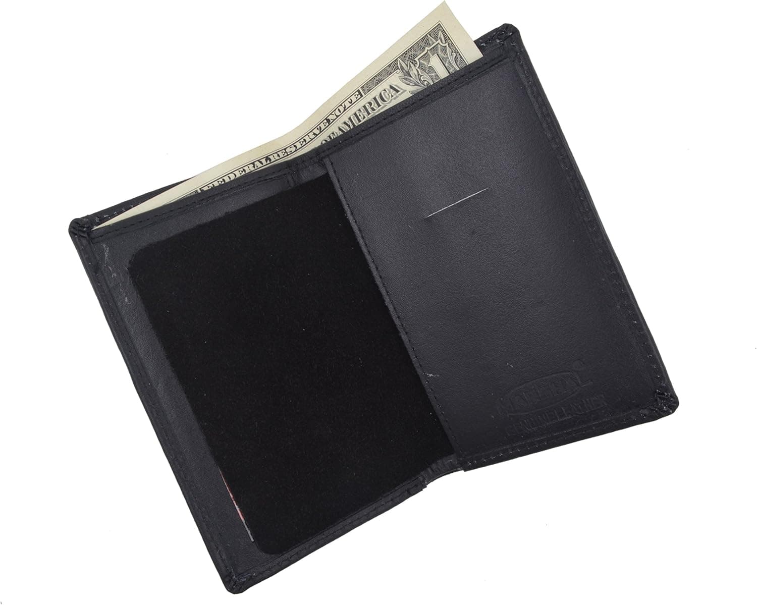 Marshal® Genuine Leather Slim Bifold ID Money Badge Holder Wallet