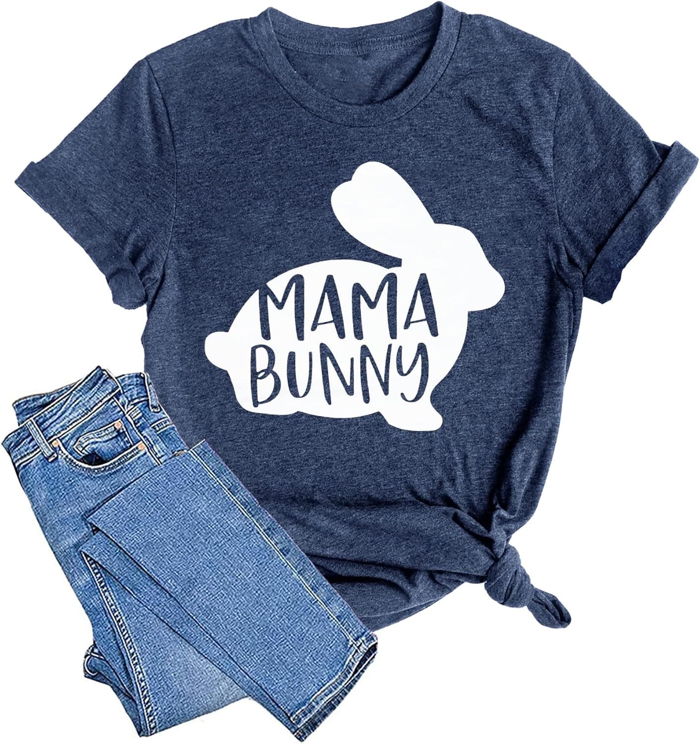 Women Happy Easter T Shirt Bunny Rabbit Graphic T-Shirt Funny Letter Printed Shirts Short Sleeve Tops