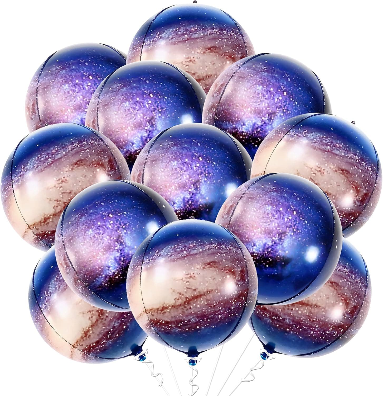 Big, Galaxy Balloons for Galaxy Decorations - 22 Inch, Pack of 12 | 360 Degree Space Balloons for Galaxy Birthday Party Decorations | Planet Balloons, Galaxy Themed Party Supplies | Space Decorations