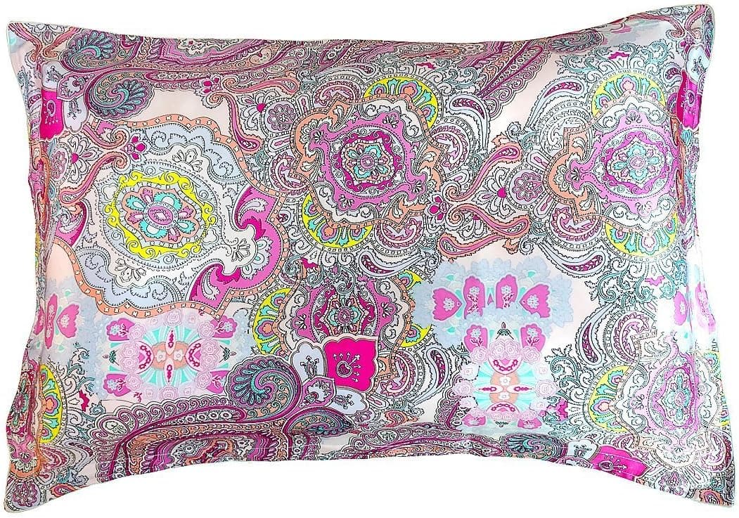 IBraFashion Silk Pillowcase for Hair and Skin Beauty Women Natural Silk Pillowcase Standard/Queen Purple Wintage Floral Print
