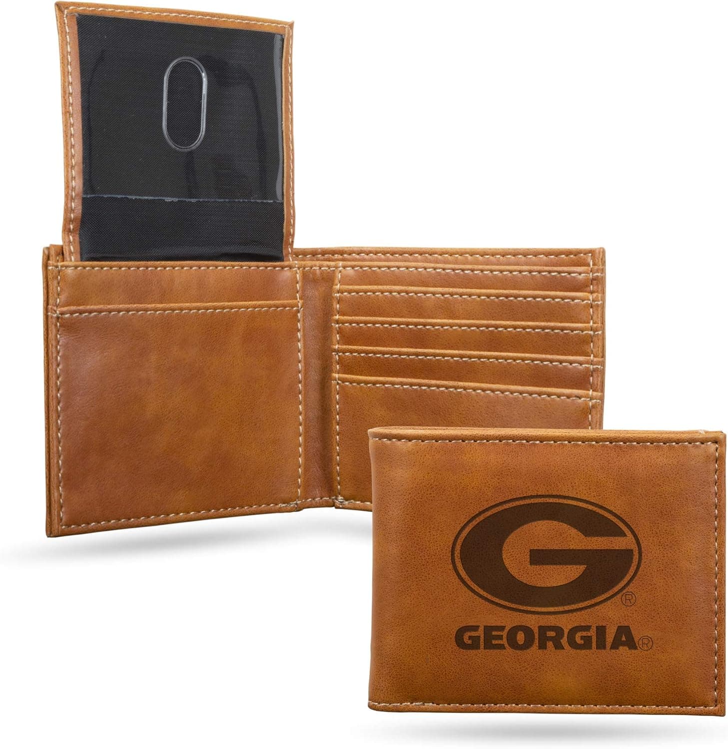 NCAA Rico Industries Laser Engraved Billfold Wallet Laser Engraved Bill-fold Wallet - Slim Design - Great Gift
