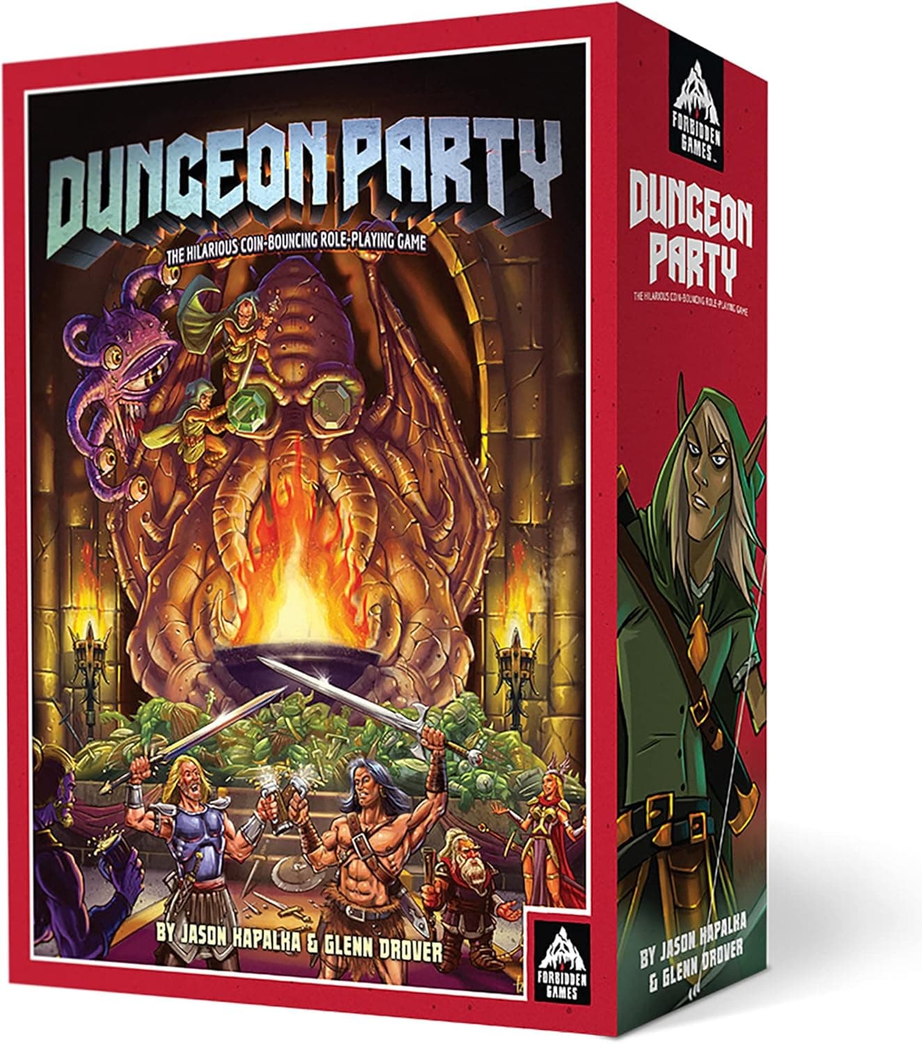 Forbidden Games: Dungeon Party - Premium Edition, Coin Bouncing Role-Playing Card Game, Party Game, Ages 10+, 1-6 Players, 30-90 Mi