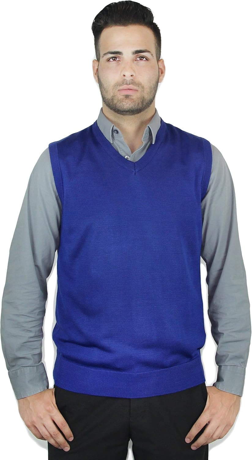 Blue Ocean Solid Color Sweater Vest