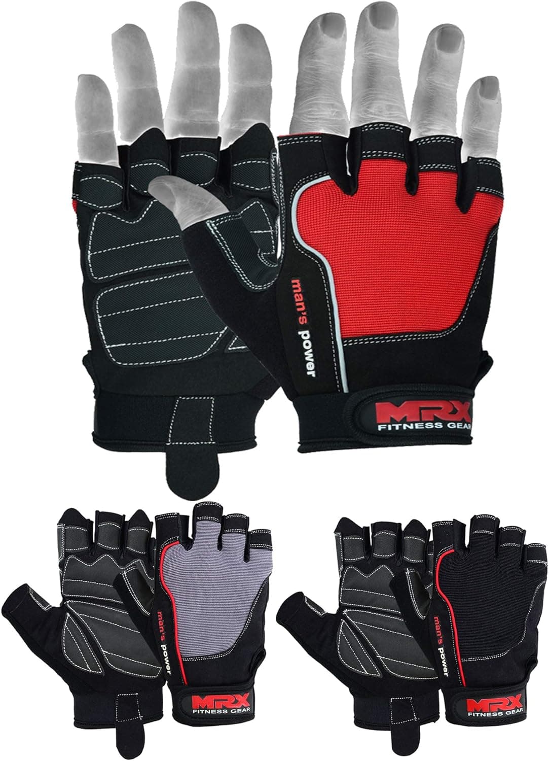 MRX Weightlifting Gloves for Men and Women Gym Workout Bodybuilding Strength Training Weight Lifting Grip Glove with Padded Palm