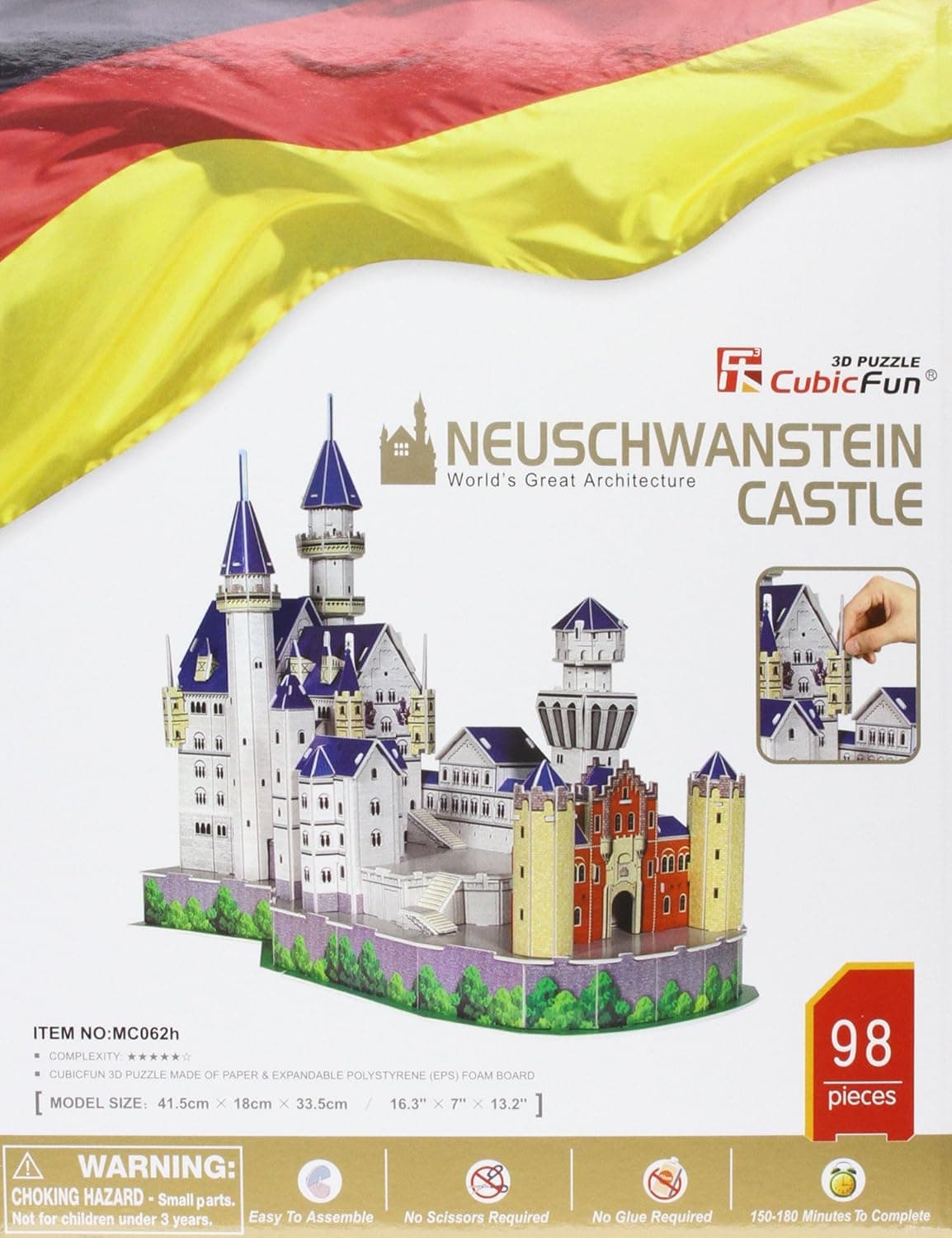 Neuschwanstein Castle 3D Puzzle With Book 98-Piece