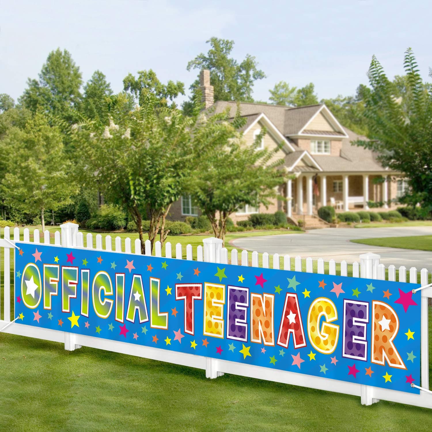 Official Teenager Banner Officially A Teenager Sign Happy 13th Birthday 13 Years Old Party Teen Birthday Party Supplies Home Indoor Outdoor Decoration