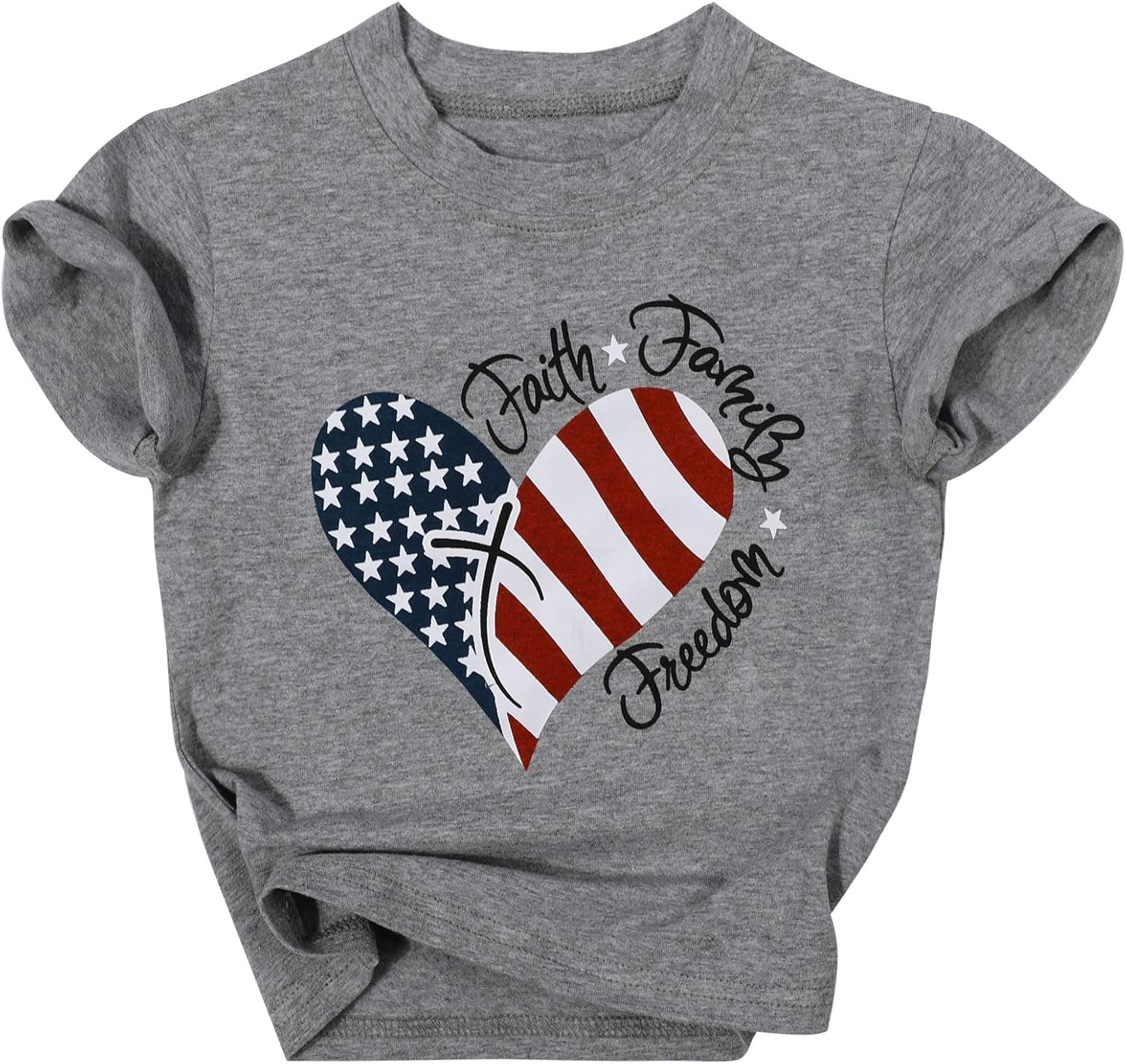 Toddler Boys Girls Patriotic Shirt Cute American Flag Tee Shirts 4th of July USA Short Sleeve Tops