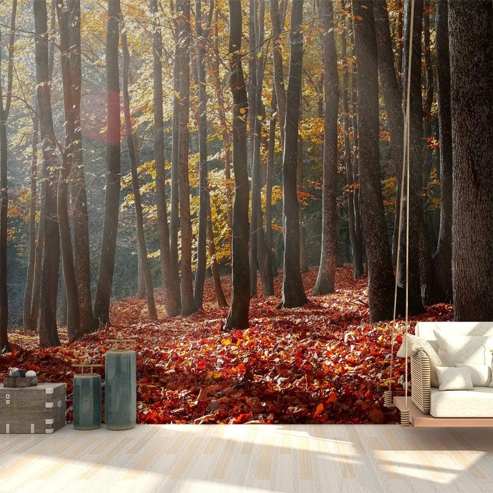 SIGNFORD Wall Mural Forest Removable Wallpaper Wall Sticker for Bedroom Living Room - 100x144 inches