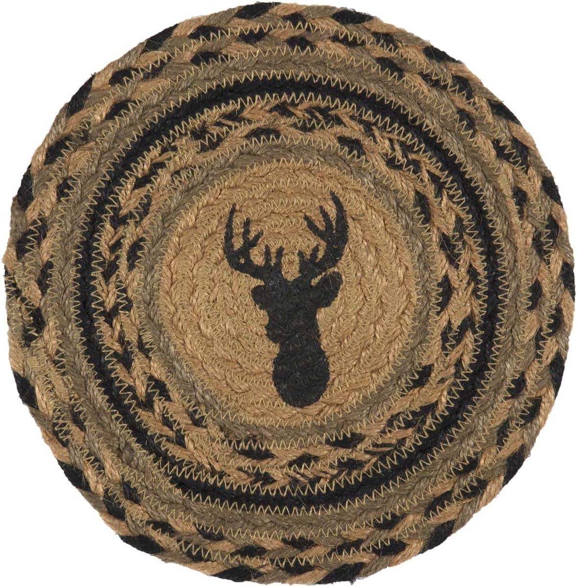 VHC Brands Classic Country Rustic & Lodge Tabletop & Kitchen-Trophy Mount Tan Jute Trivet