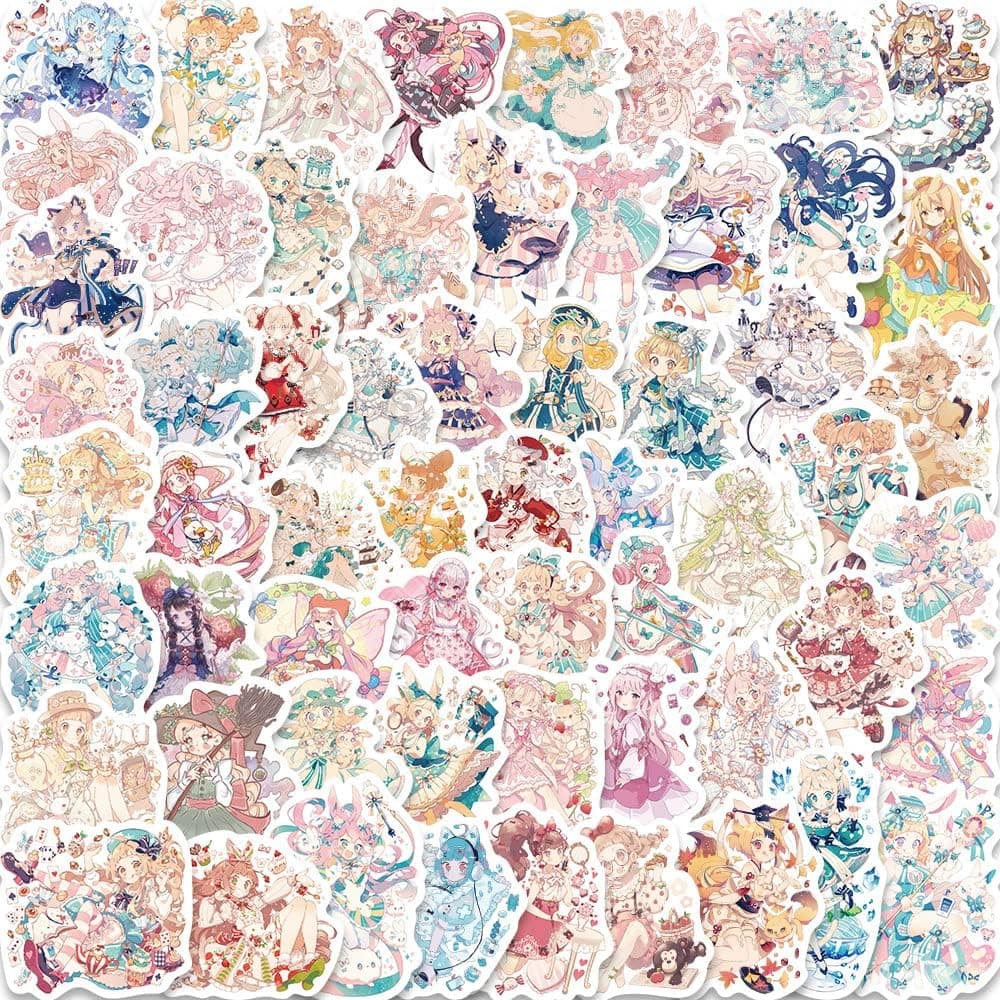 60PCS Anime Girl Stickers Cute,Waterproof,Aesthetic,Trendy Stickers for Teens,Girls,Perfect for Laptop,Phone,Skateboard,Travel| Extra Durable Vinyl (Anime Girl)