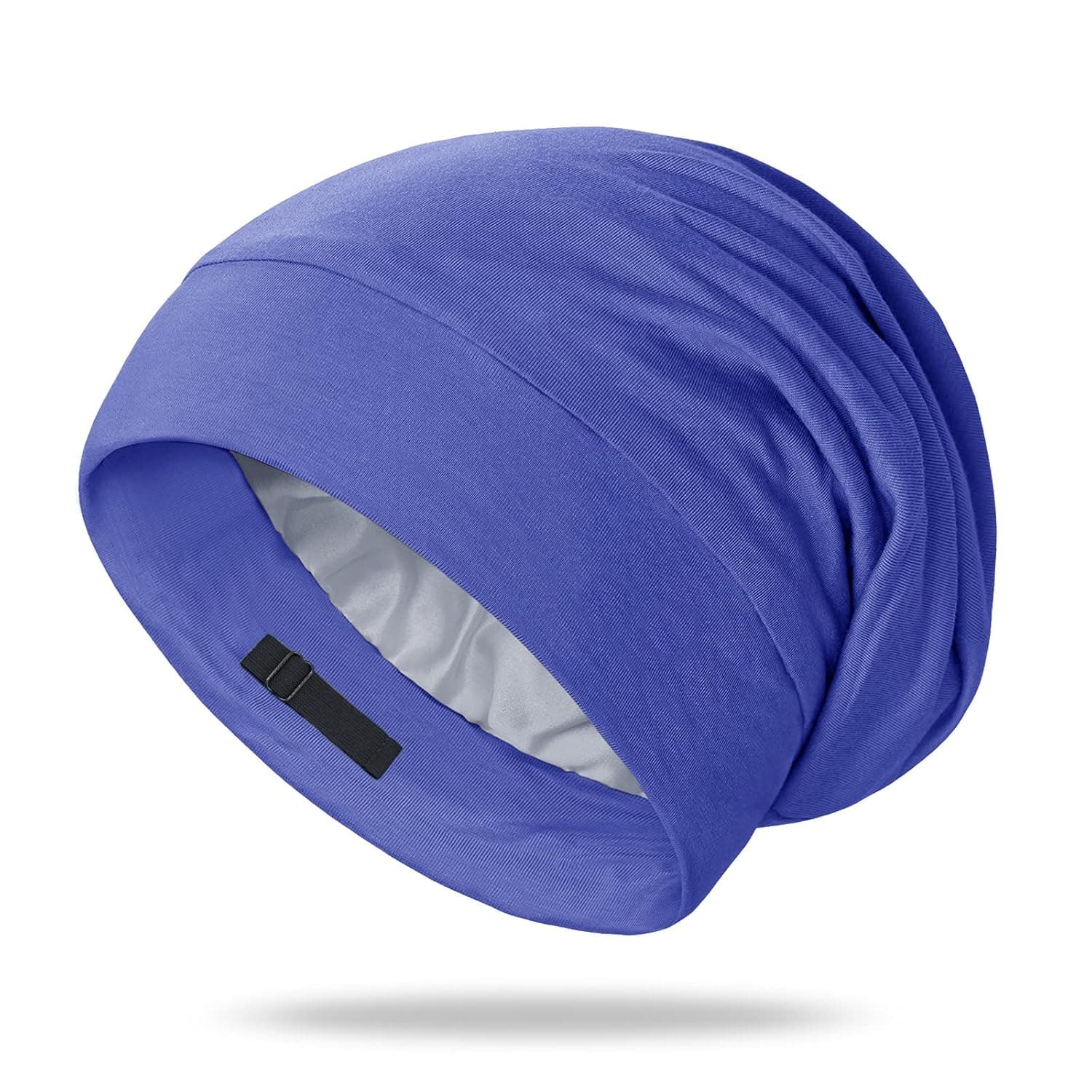 OLESILK Silk-Bonnet for Curly Hair, Silk Hair Bonnet for Sleeping, Silk Sleep Cap Hair Warp for Sleeping for Frizzy Hair, Unisex, Medium, Capri Blue