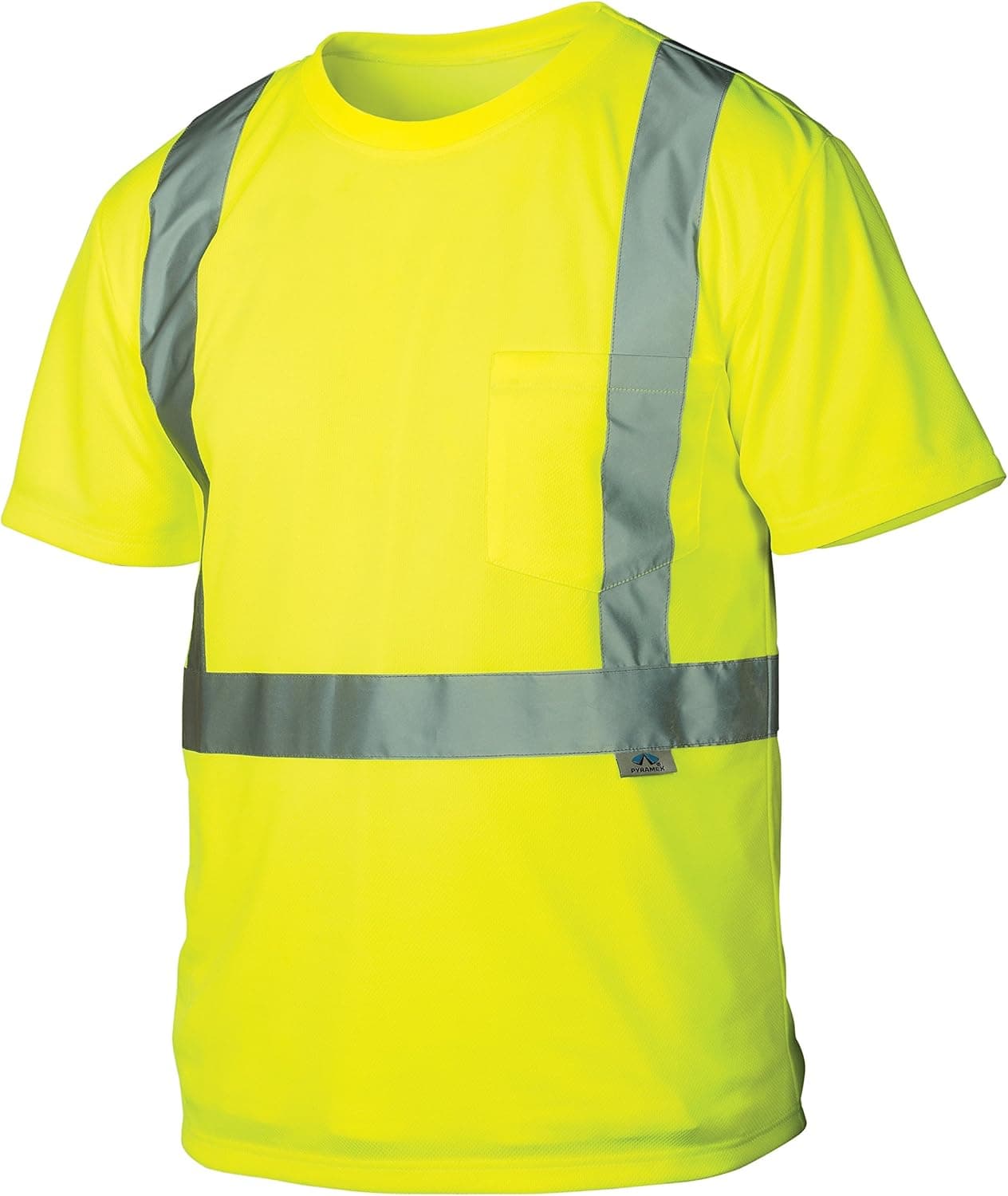 Pyramex RTS2110X4 Class 2 T-Shirt, 4X-Large, Hi-Vis Lime