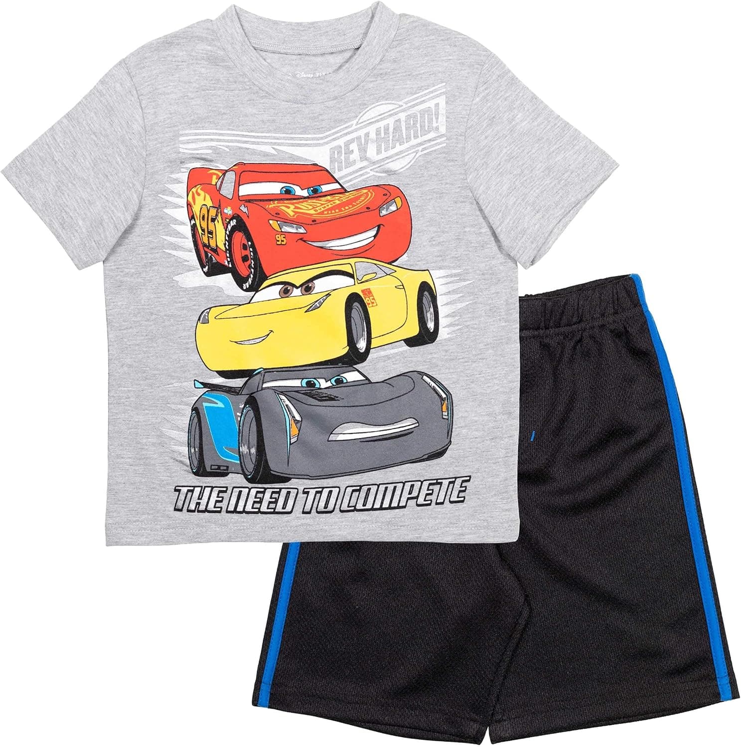 Disney Pixar Cars Lightning McQueen Tow Mater T-Shirt Mesh Shorts
