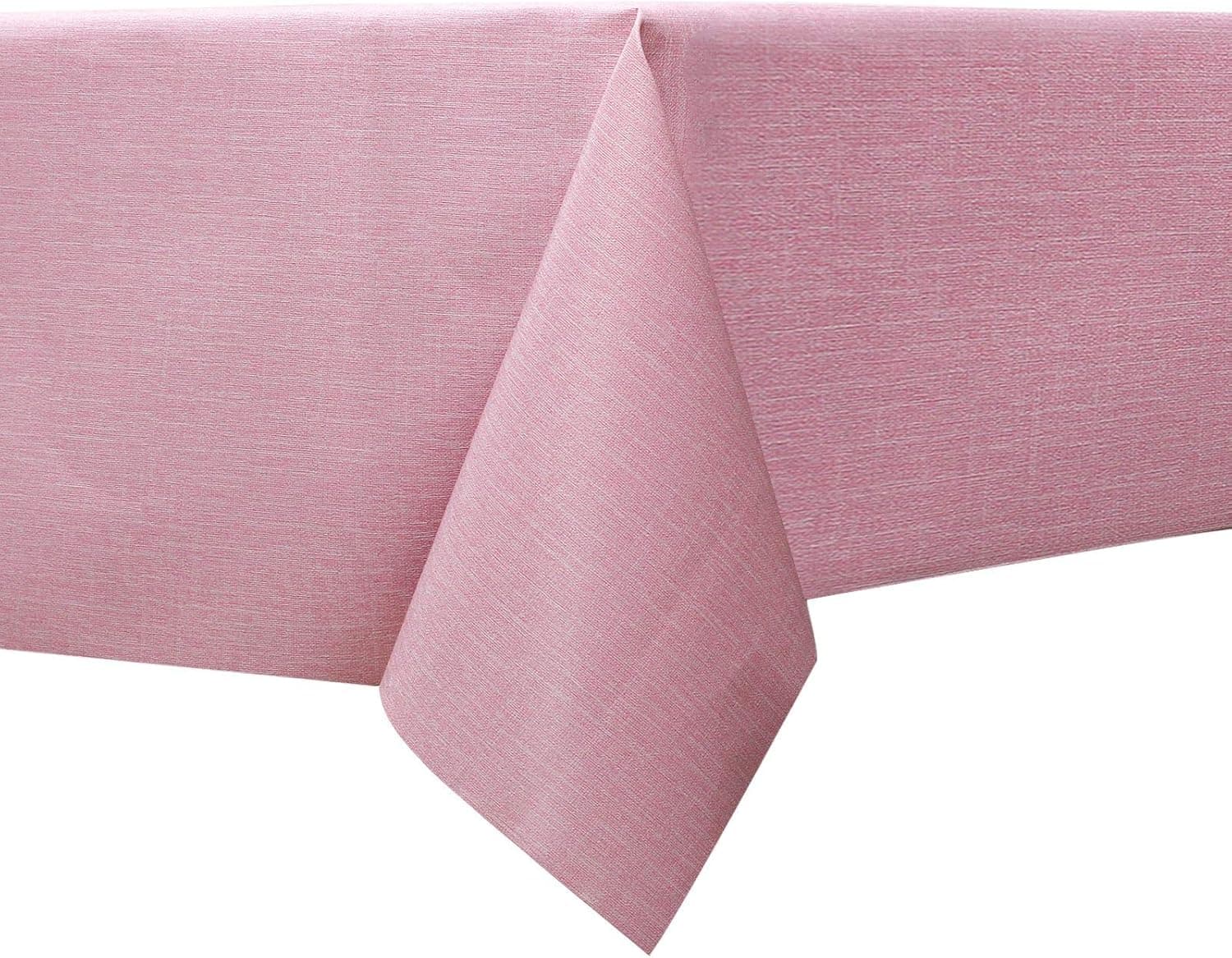 TreeLen Square Tablecloth 54 x54 inch Waterproof Oil-Proof Spill-Proof Tablecloth Vinyl Pink Table Cloth for Parties Dining Table Wedding Easy to Clean and Wipeable