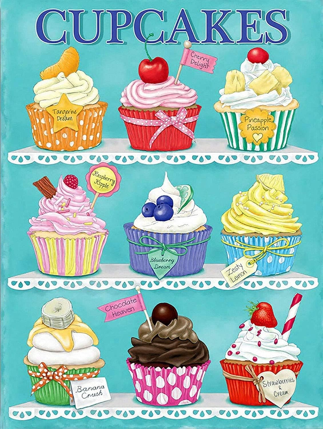 New Metal Poster Fresh and Delicious Cupcakes Vintage Metal Tin Sign 8x12 Inch Retro Art Home Cake Shop Bar Pub Garage Shop Wall Decor Classic Metal Plaque