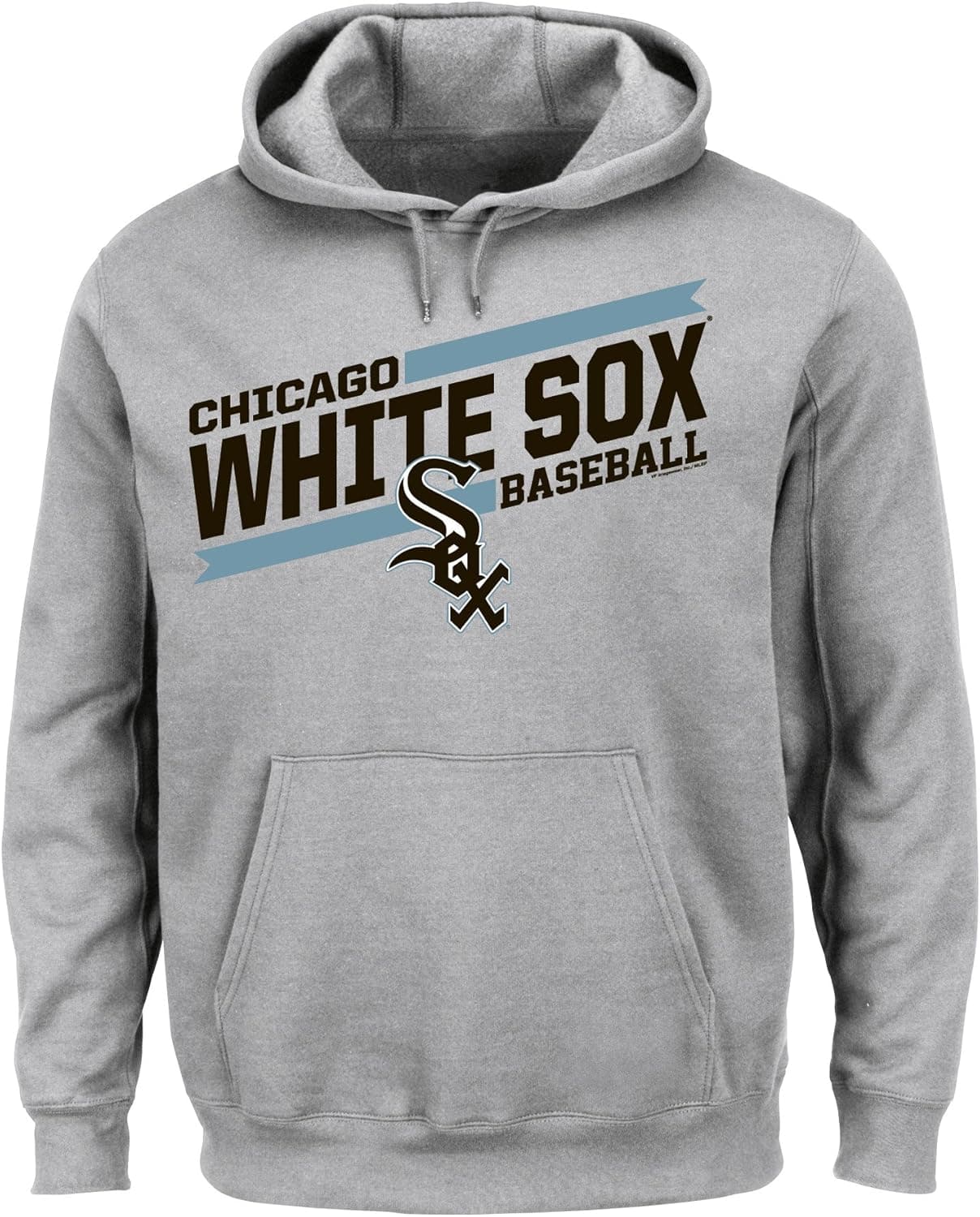 Majestic MLB Men's Back The Field Fleece Hooded Sweater Steel Heather