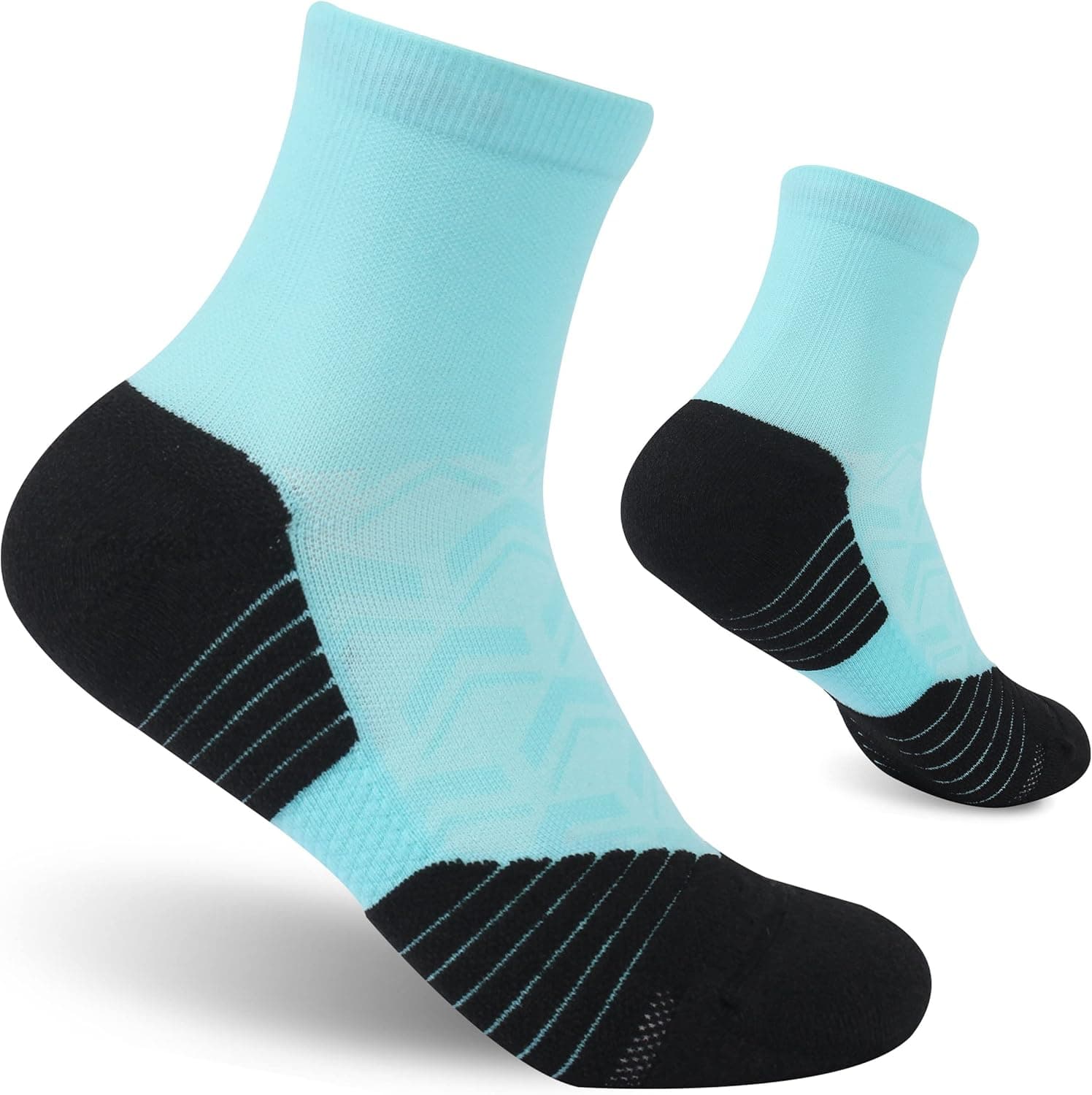 NIcool Running Socks for Women Men, Moisture Wicking Anti Blister Padded Athletic Cycling Hiking Quarter Socks