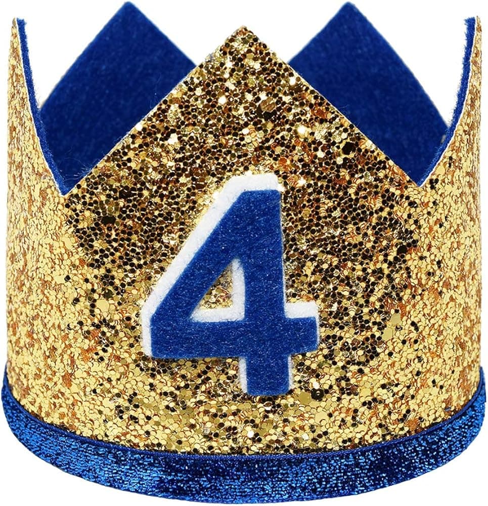 Maticr Shiny 2nd 3rd Birthday Crown Baby Boy Prince Headband Party Supplies