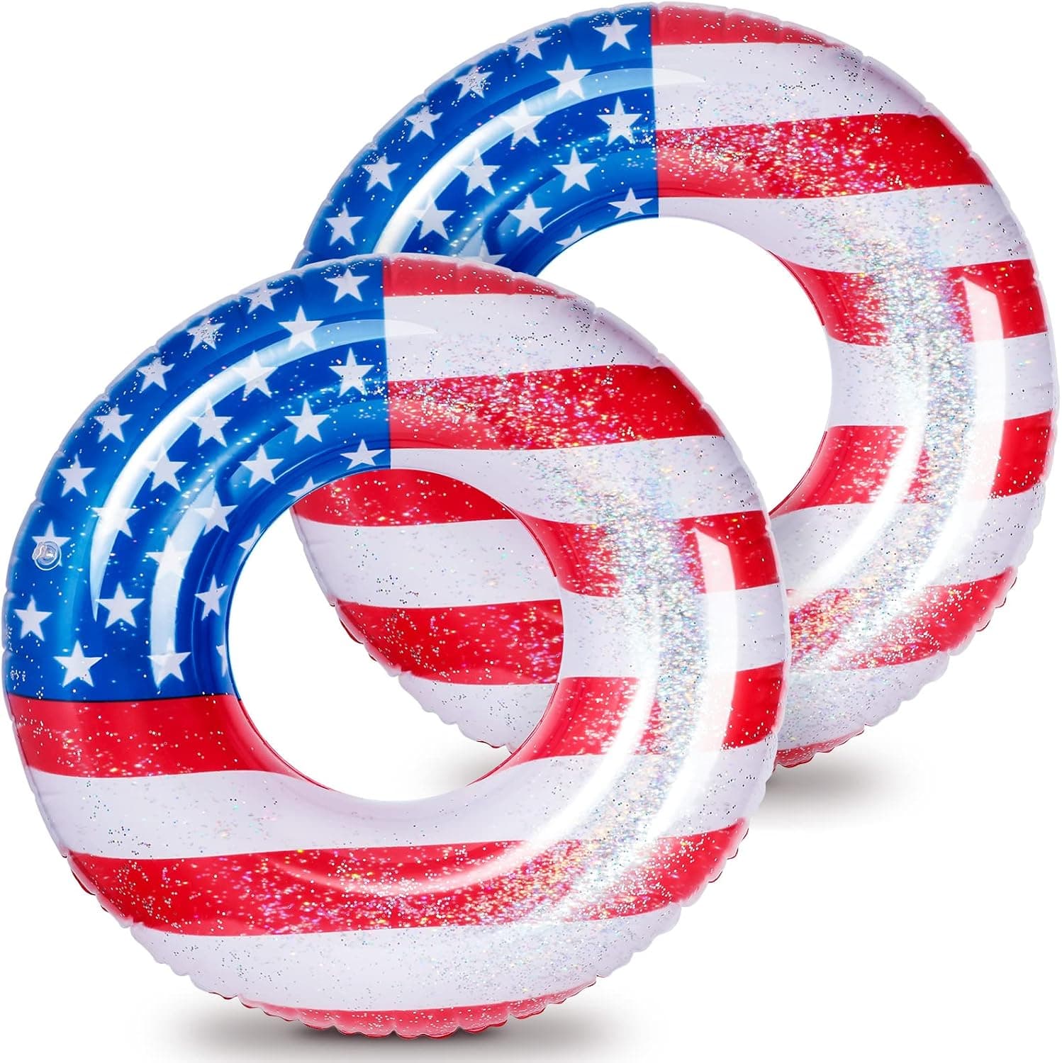 Inflatable Pool Float Tube Cool USA Flag Design Water Swimming Ring Kids Floaties Inflatable Tube Pool Tubes Water Swimming Ring Pool Floaties for Beach Lake Pool, 36 lnch