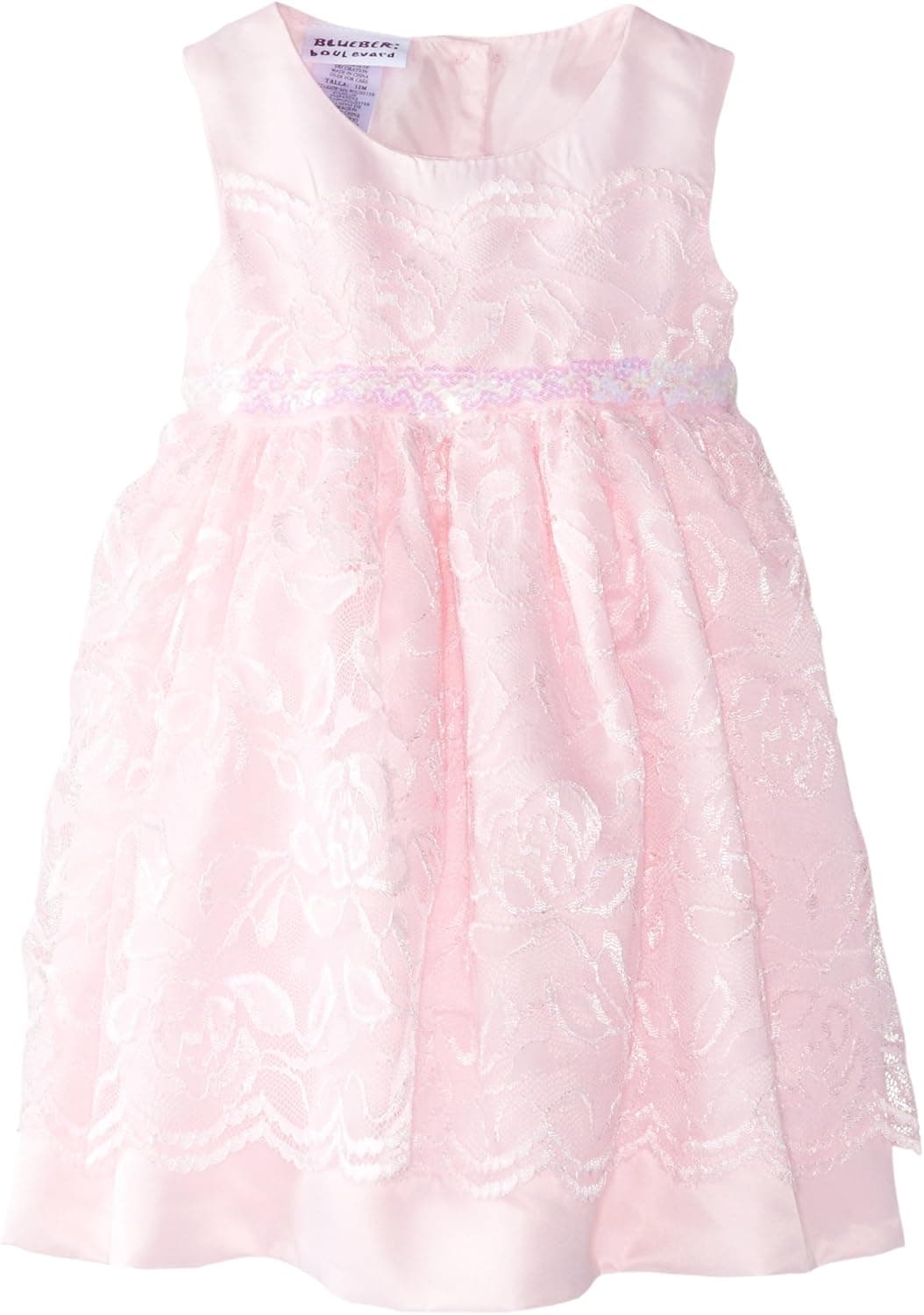 Blueberi Boulevard Baby Girls' Sleeveless Lace Bead Waist Dress