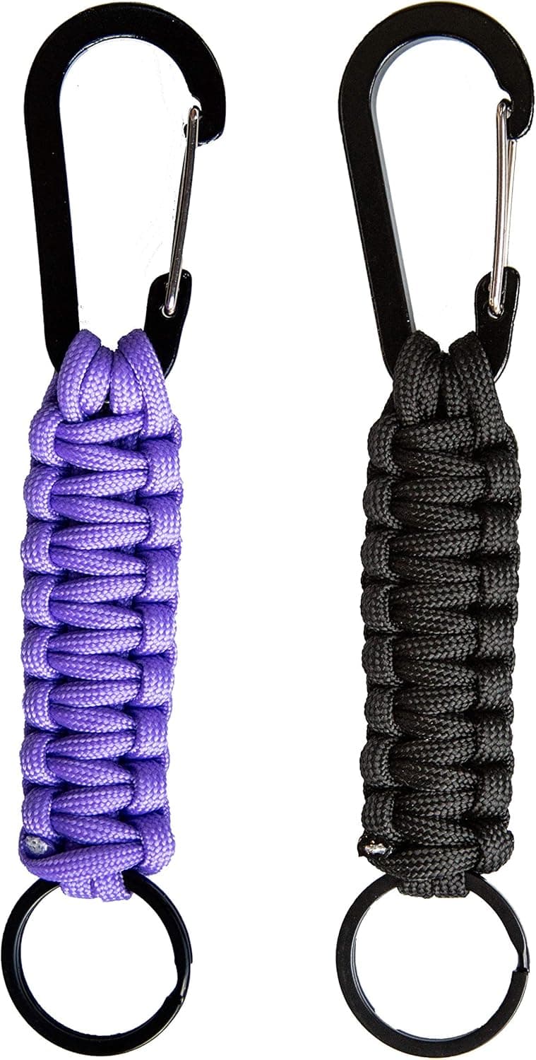 C and C Adventures Paracord Lanyard Keychain with Carabiner Hook and Key ring