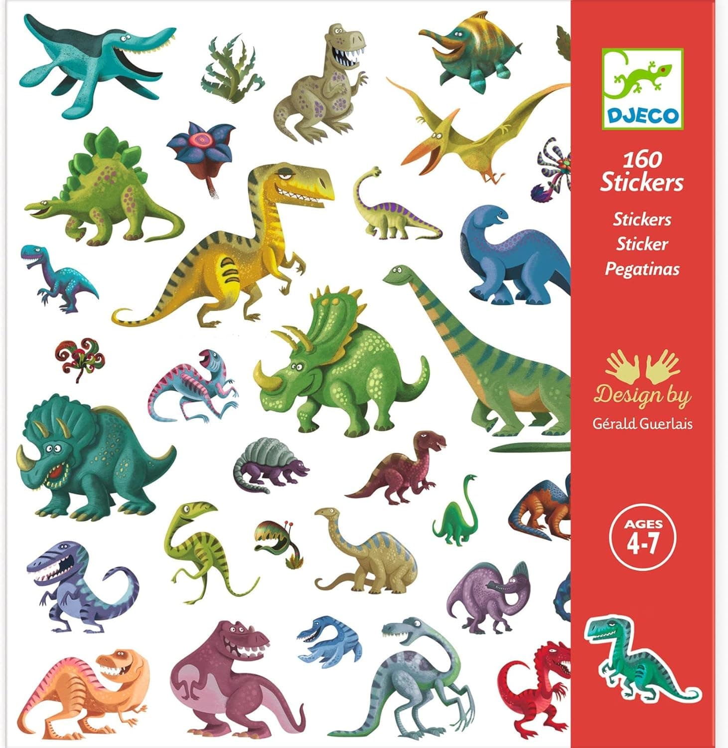 DJECO DJ08843 Stickers-Dinosaurs Novelty