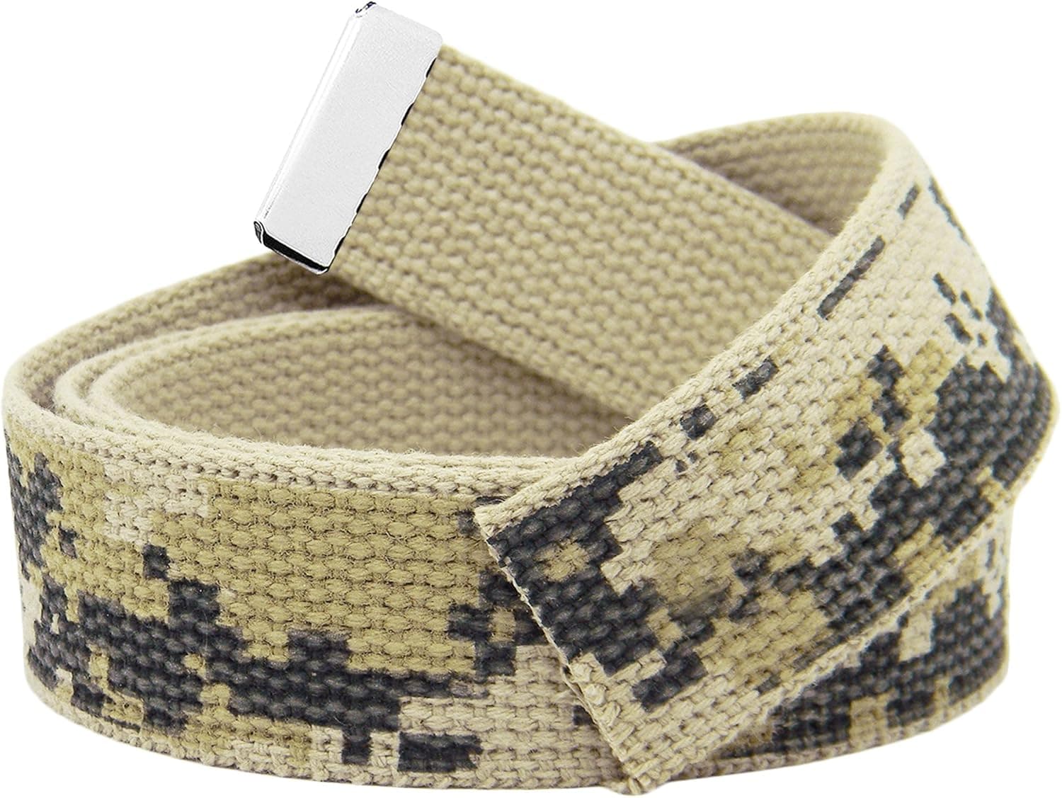 Build A Belt Replacement 1.25" Wide Military Canvas Web Belt with a Silver Tip