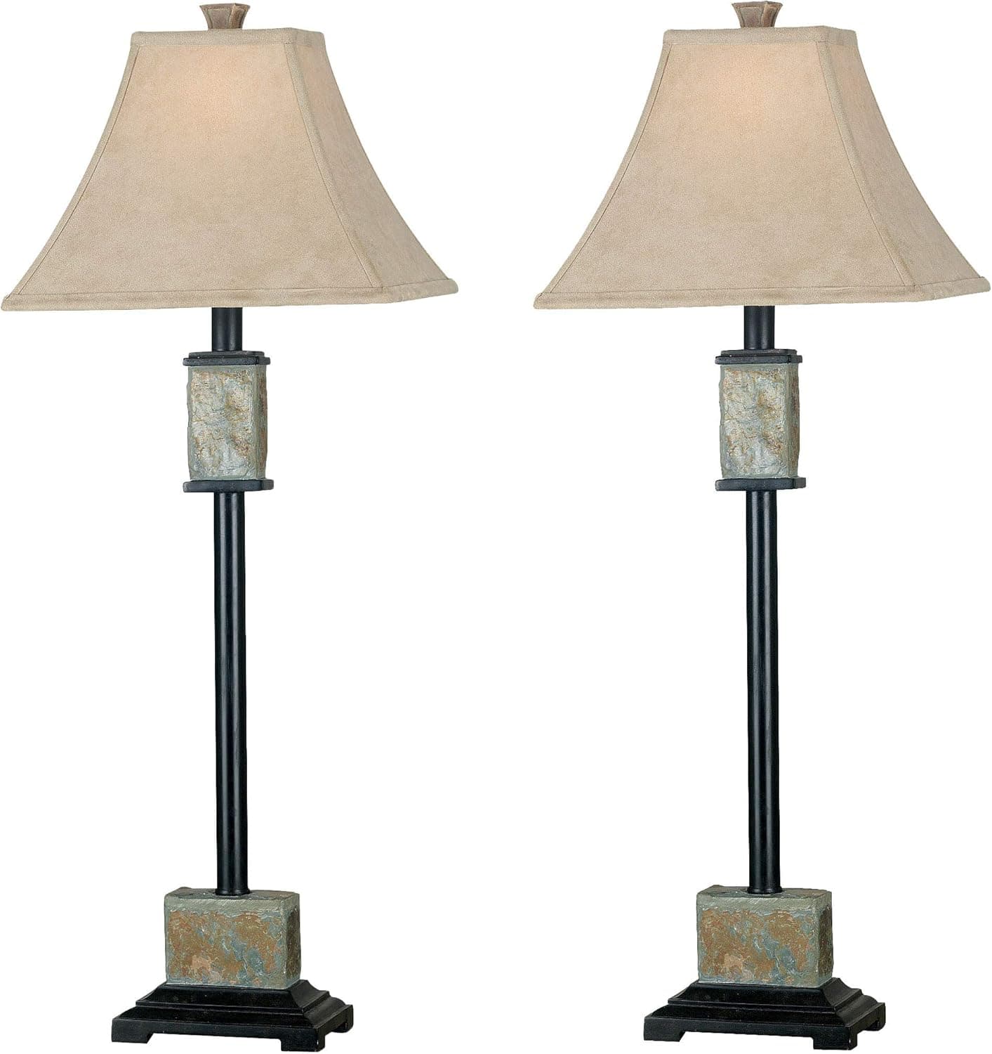 Kenroy Home 31201 Bennington Lamp Sets, Natural Slate