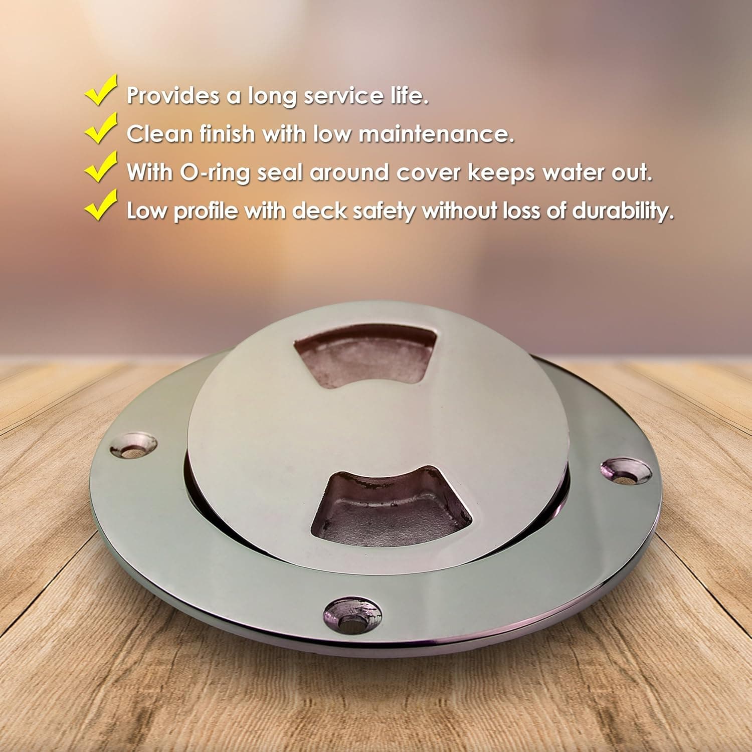Salty Reef Marine Hardware 3“ Boat Deck Plate Made from Heavy Duty 316 Marine Grade Stainless Steel
