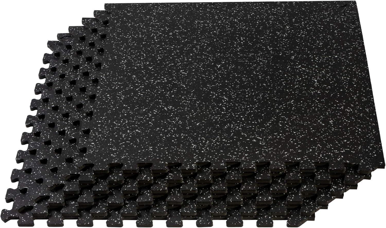 Velotas 3/8-Inch Thick Interlocking Foam Tiles with Rubber Top - Personal Fitness Mat, EVA Foam Puzzle Floor Tiles, For Home Gym Workouts, 24 in x 24 in