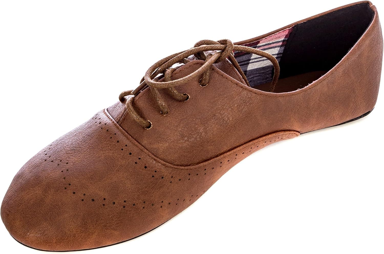 Delias Women's Lace-up Wingtip Oxford Ballet Flat Shoe