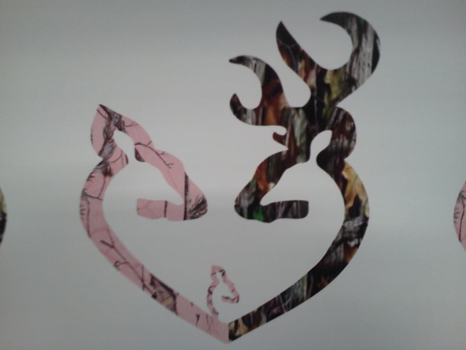 Heart Camo Family Decal w/ Pink Mom and Pink Baby Girl