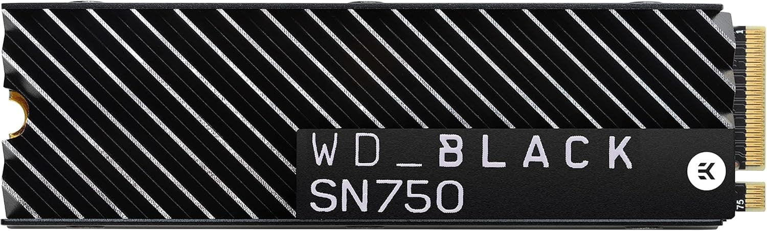 WD_BLACK 1TB SN750 NVMe Internal Gaming SSD Solid State Drive with Heatsink - Gen3 PCIe, M.2 2280, 3D NAND, Up to 3,470 MB/s - WDS100T3XHC