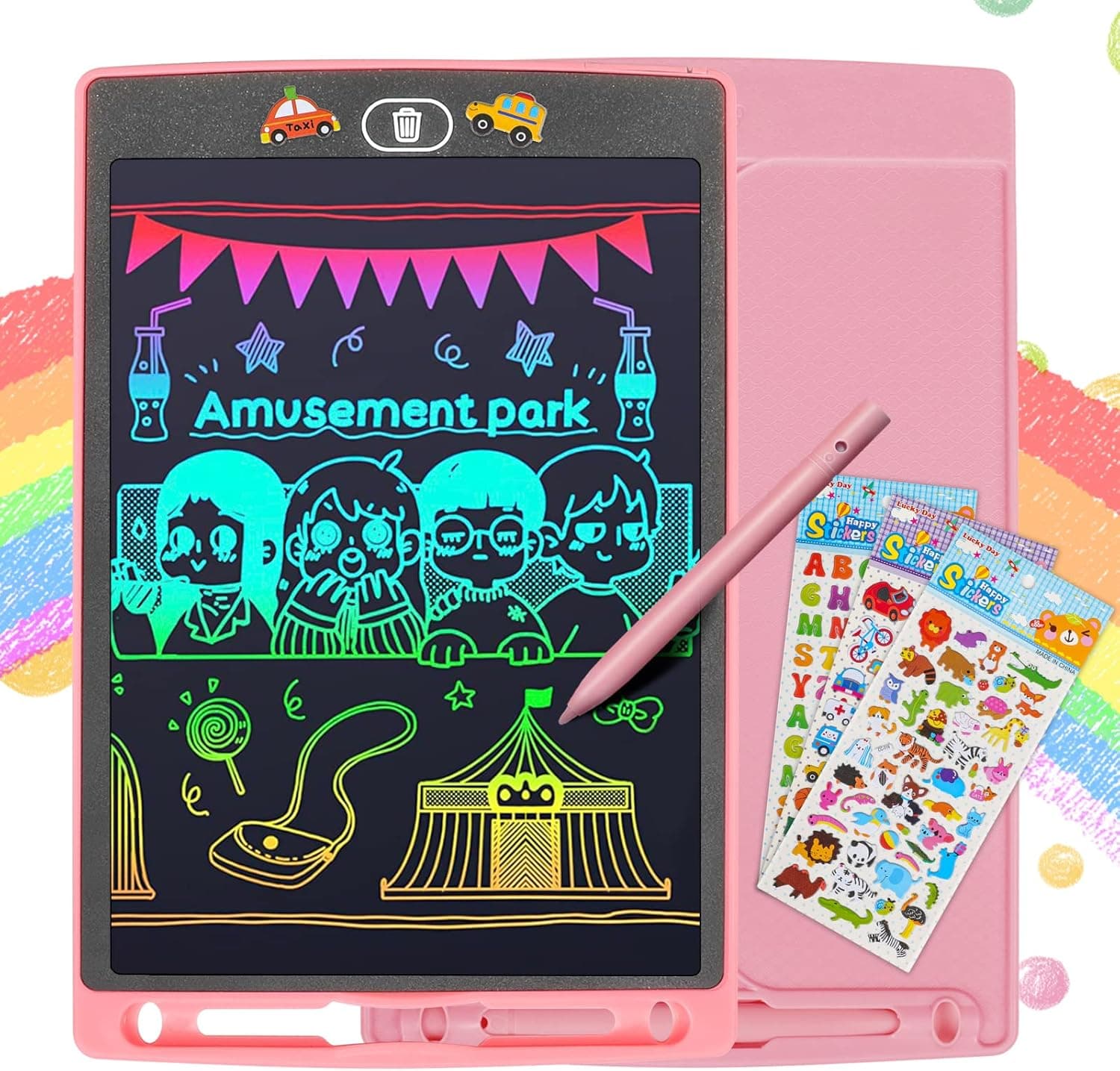 LCD Writing Tablet for Kids, Toys for 3-6 Years Old Girls Boys, 8.5in Toddler Drawing Board for 3 4 5 6 Year Old Boy Girl(Pink)