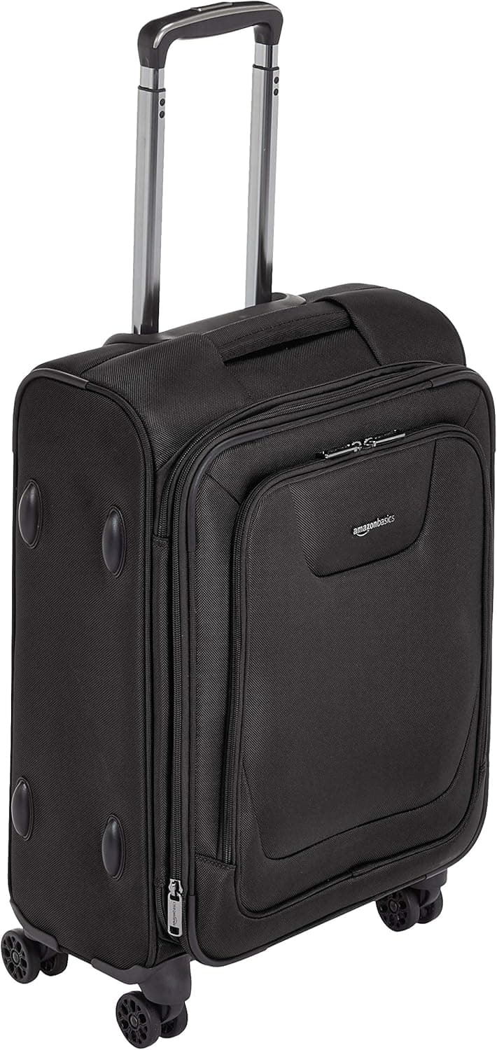 Amazon Basics Expandable Softside Carry-On Spinner Luggage Suitcase With TSA Lock And Wheels - 23 Inch, Black