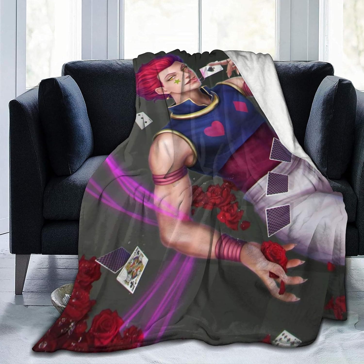 ZRINER Hunter X Hunter Hisoka Morow Soft Cozy Flannel Blanket for Couch Bed Sofa Ultra Luxurious Warm for All Seasons 80x60 Inch