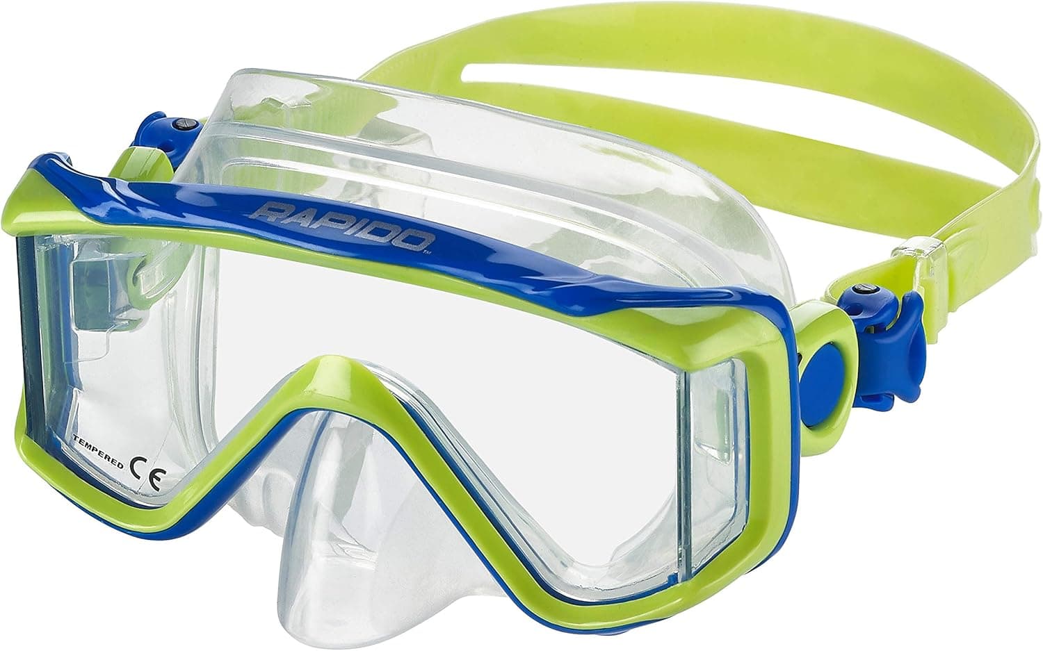 Phantom Aquatics Rapido Boutique Collection Clareza Jr Three Window Tempered Glass Lens Panoramic Scuba Snorkel Swim Mask