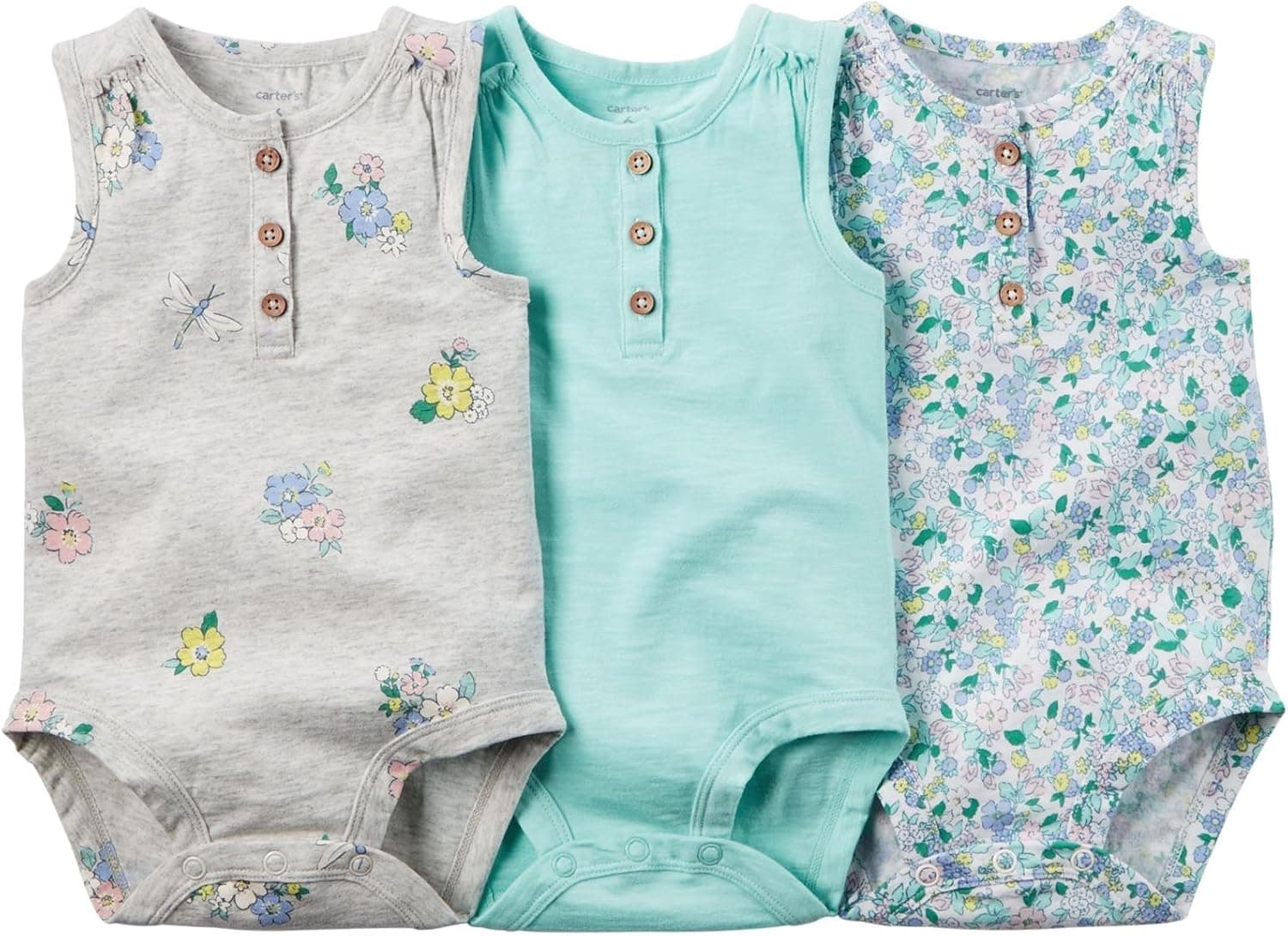 Carter's baby-girls Girl Collection Multi Bs Floral Mint