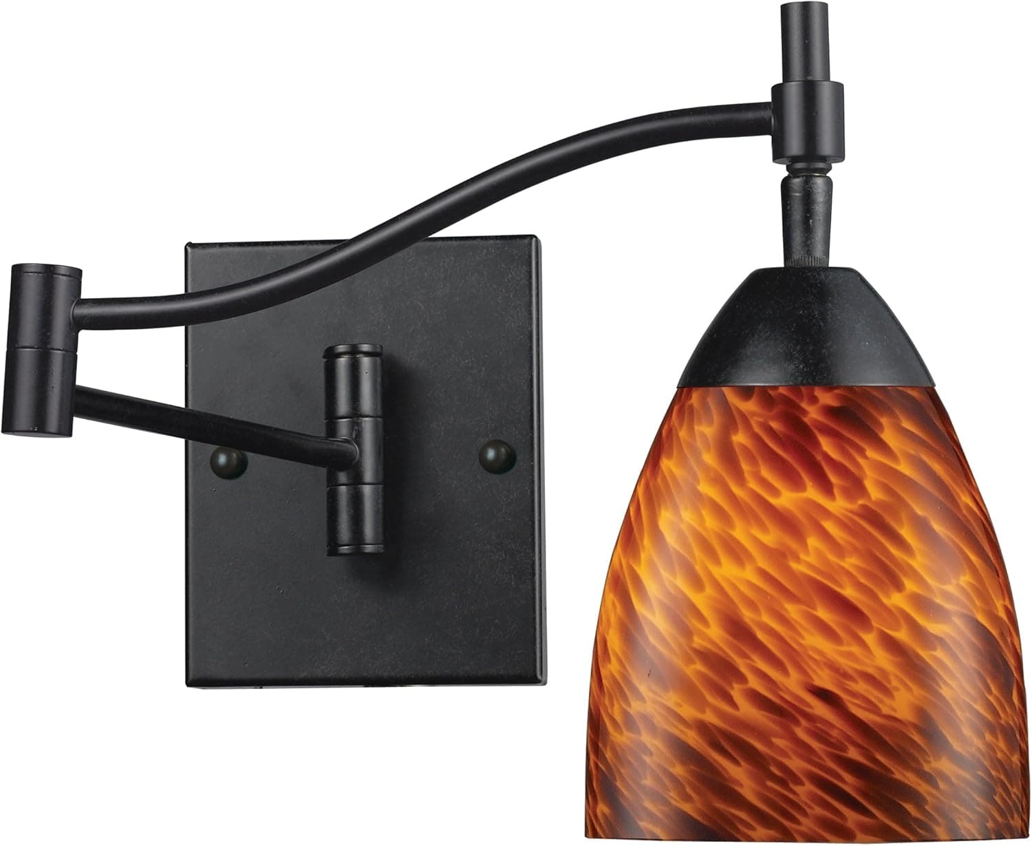 Elk 10151/1DR-ES Celina 1-Light Swing arm Sconce in Dark Rust with Espresso Glass
